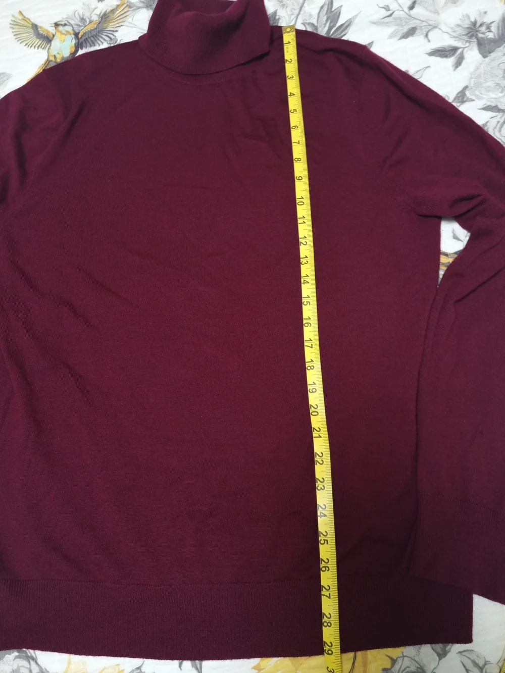 Banana Republic 100% Merino Wool Turtleneck Sweater Burgundy Men's XL